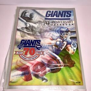 New York Giants 1994 Football Yearbook- 70th Anniversary- NFL